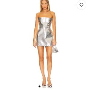 Retrofete Casmir Silver Leather Dress